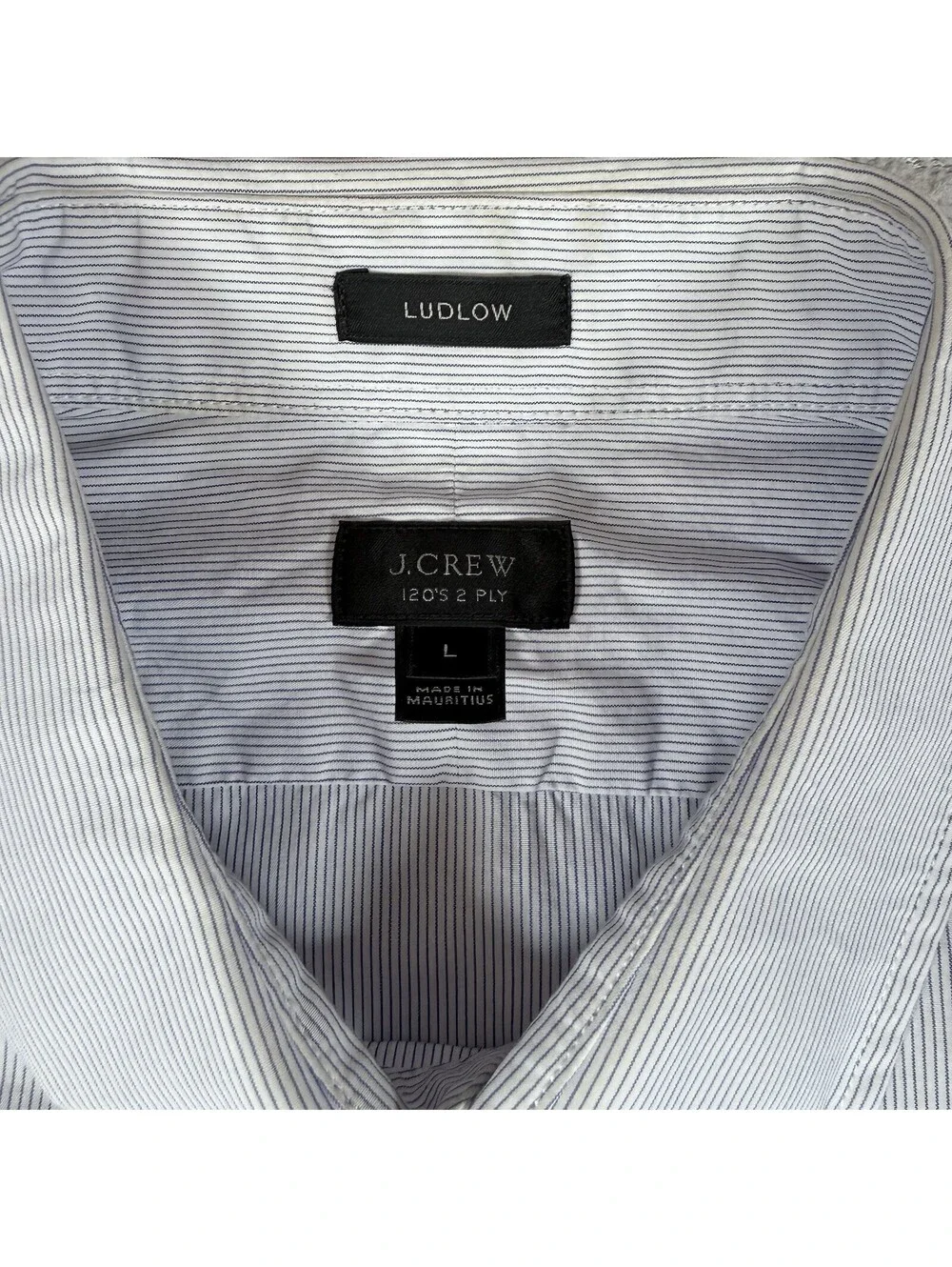 J.Crew Ludlow Slim Fit Dress Shirt Mens Size Large Blue  White Stripe